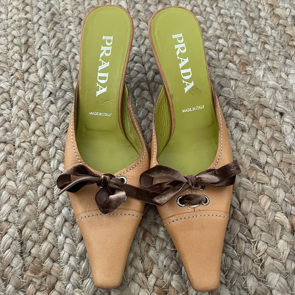 Prada heels with bows